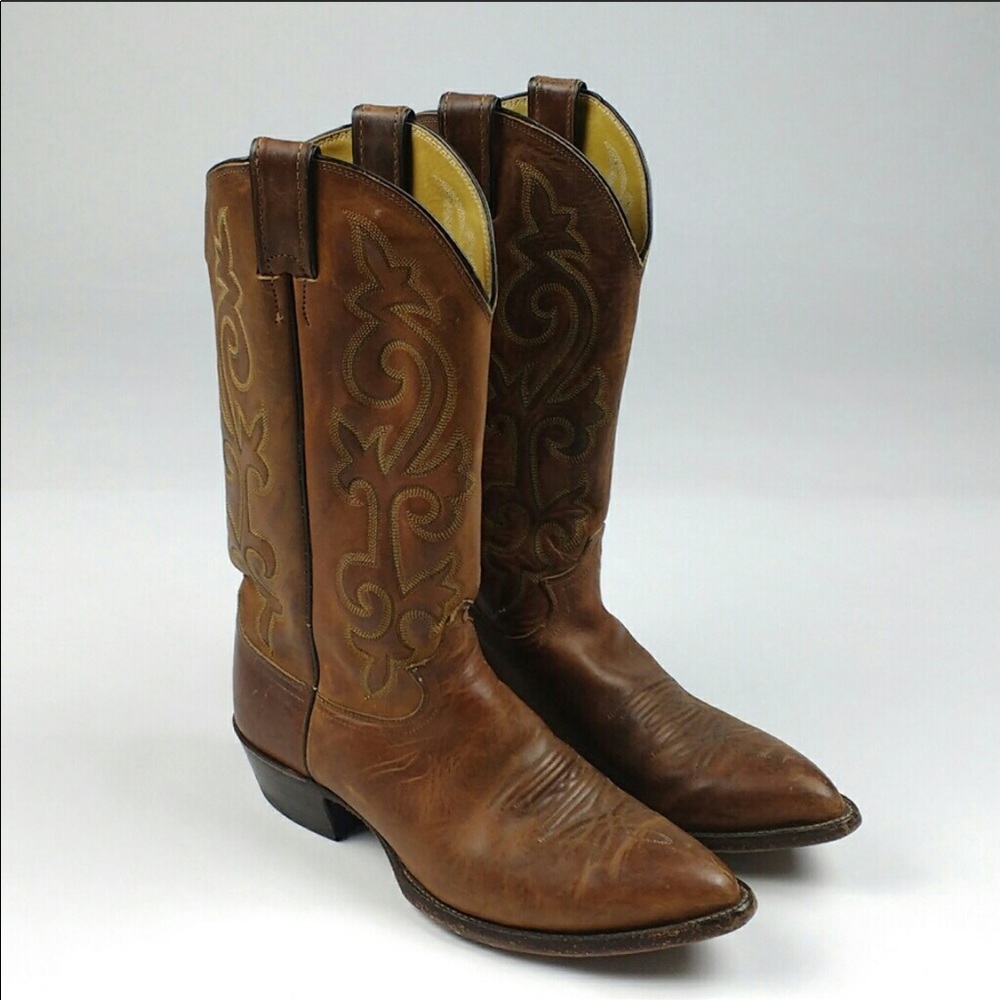 Justin Bay Apache Leather Cowboy Boots